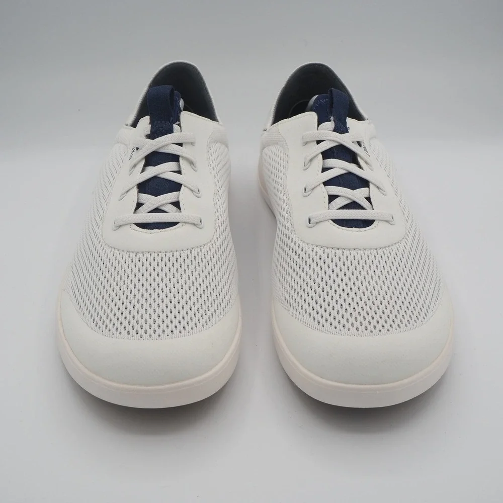 OluKai Moku Pae Bright White/Pacifica Breathable Boat Shoes Men's 11 Slip On